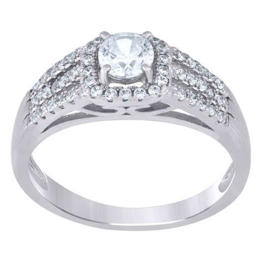 925 Sterling Silver 0.90Ctw Moissanite Ring S6