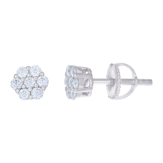 925 Sterling Silver 0.31Ctw Moissanite Earrings