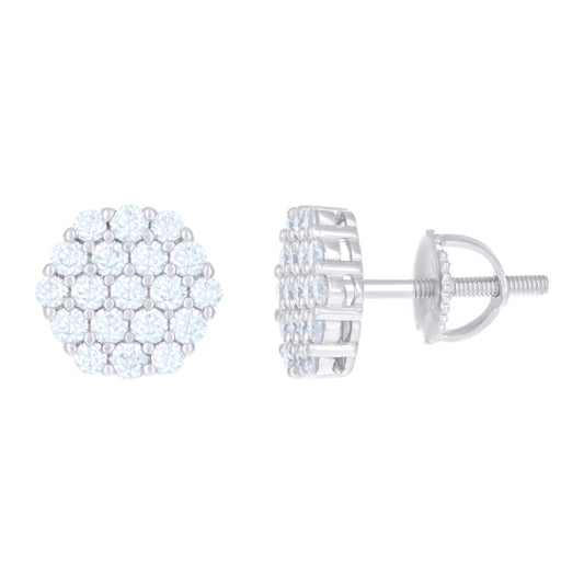 925 Sterling Silver 0.76Ctw Moissanite Earrings