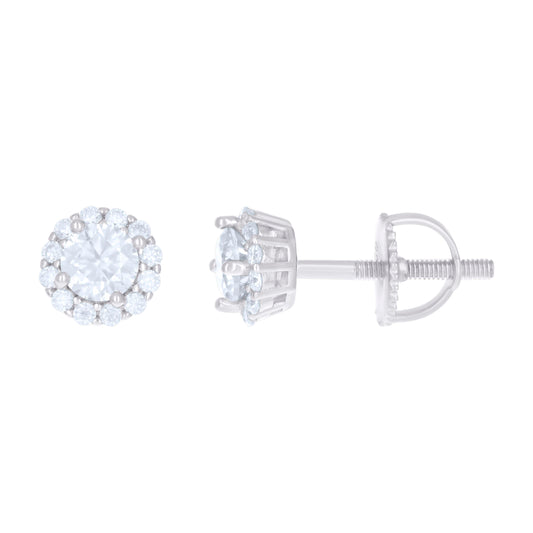 925 Sterling Silver 1.37Ctw Moissanite Earrings