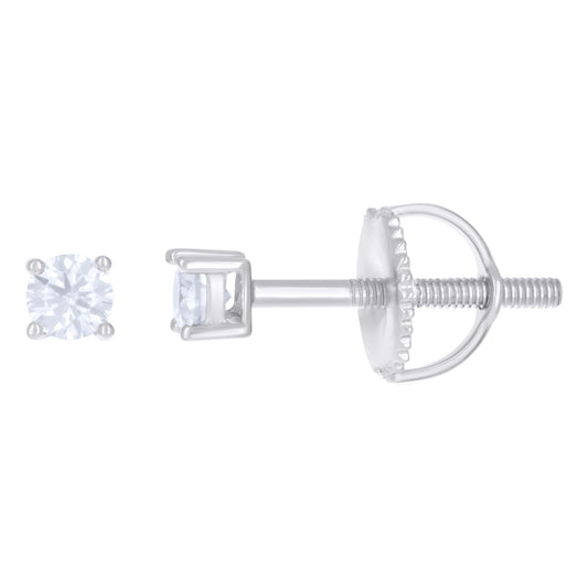 925 Sterling Silver 0.20Ctw Moissanite Round Screw