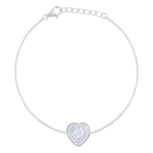 925 Sterling Silver Cz Bracelet 7.75"