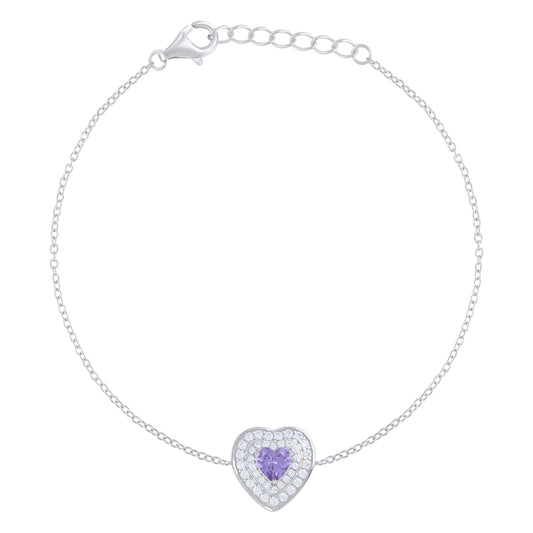 925 Sterling Silver Cz Bracelet 7.75"