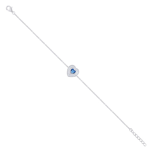925 Sterling Silver Cz Bracelet 7.75"