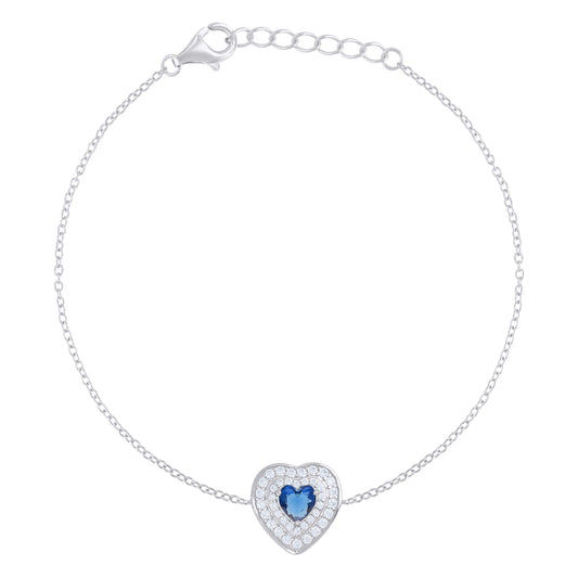 925 Sterling Silver Cz Bracelet 7.75"