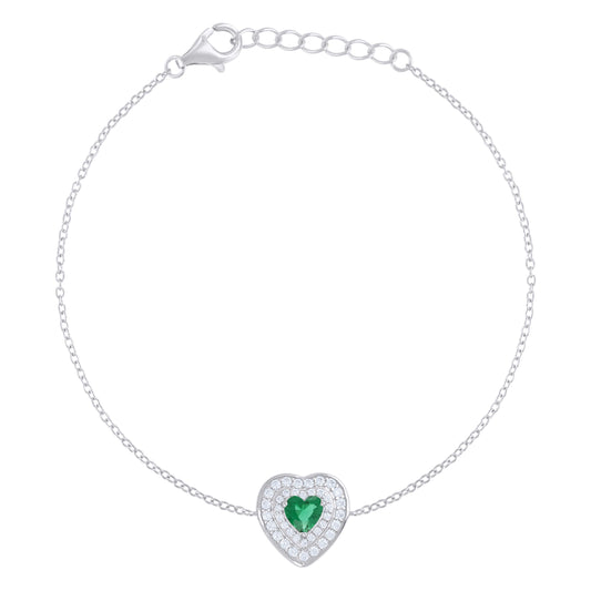 925 Sterling Silver Cz Bracelet 7.75"