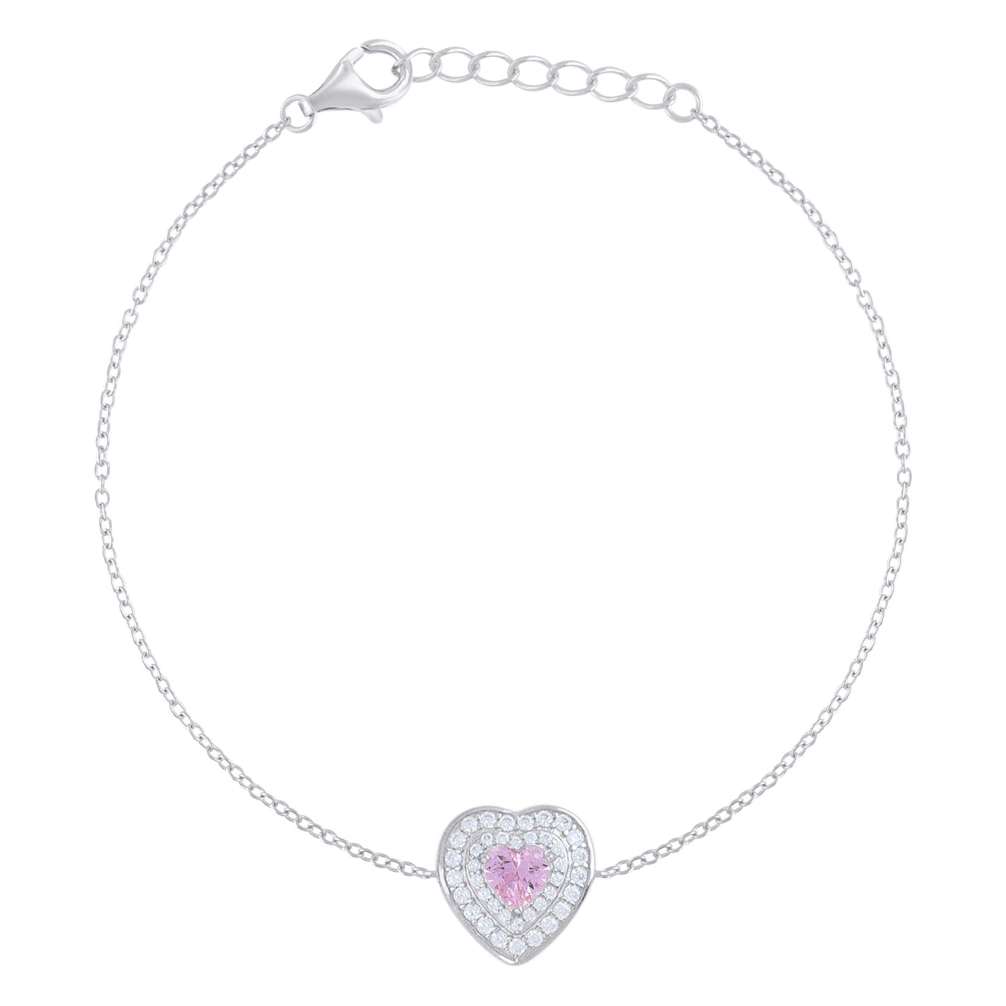 925 Sterling Silver Cz Bracelet 7.75"