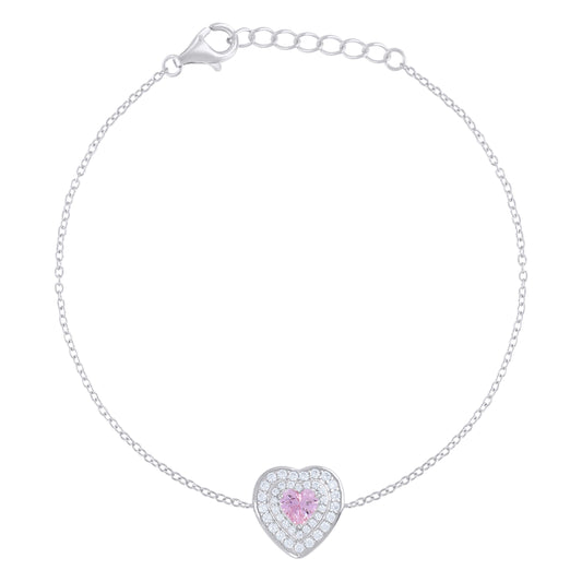 925 Sterling Silver Cz Bracelet 7.75"