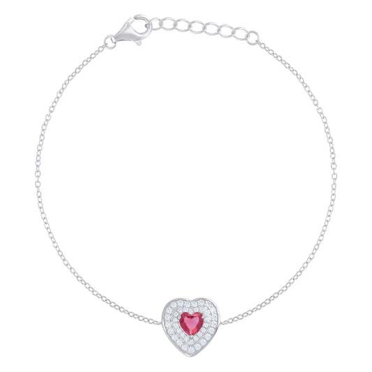 925 Sterling Silver Cz Bracelet 7.75"