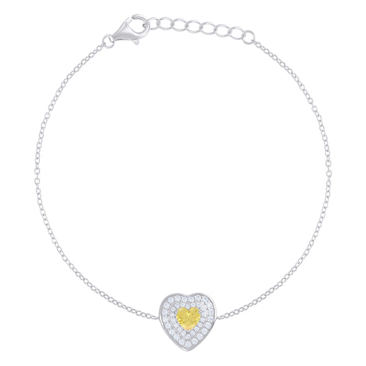 925 Sterling Silver Cz Bracelet 7.75"