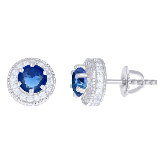 925 Sterling Silver Cz Earrings With Screwback
