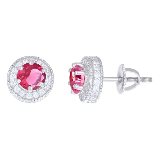 925 Sterling Silver Cz Earrings With Screwback