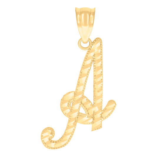 14Kt Gold Initial Pendent A