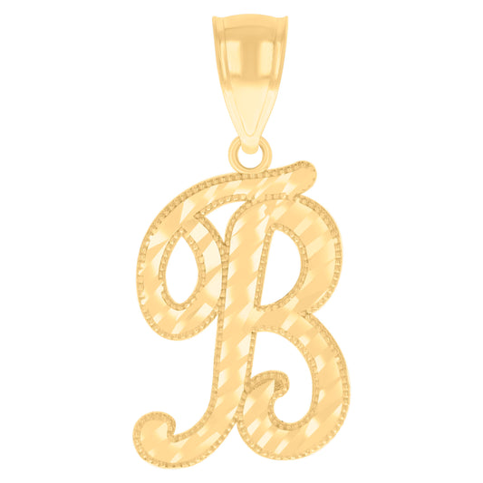 14Kt Gold Initial Pendent B