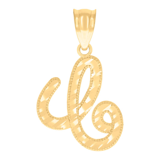 14Kt Gold Initial Pendent C