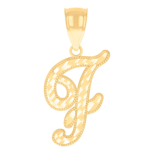 14Kt Gold Initial Pendent F