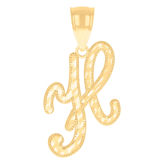 14Kt Gold Initial Pendent H