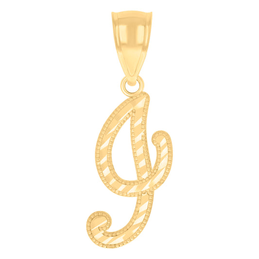 14Kt Gold Initial Pendent I