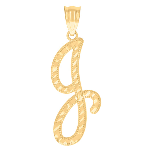 14Kt Gold Initial Pendent J