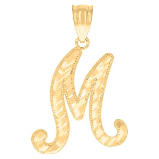 14Kt Gold Initial Pendent M
