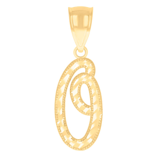 14Kt Gold Initial Pendent O
