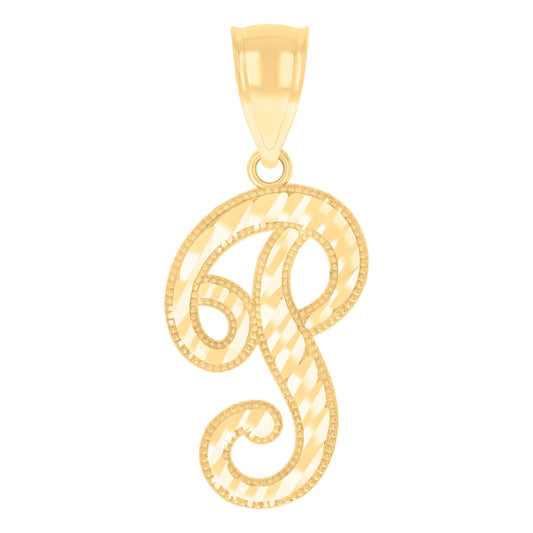 14Kt Gold Initial Pendent P