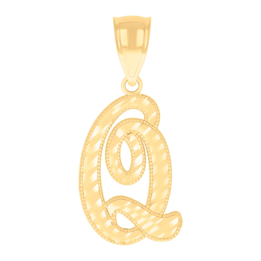 14Kt Gold Initial Pendent Q