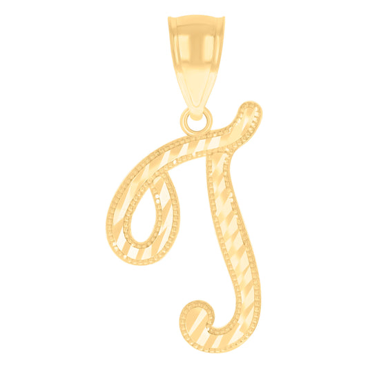 14Kt Gold Initial Pendent T