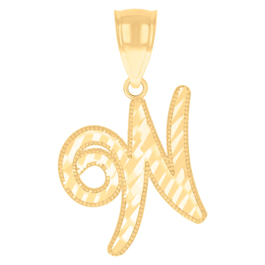 14Kt Gold Initial Pendent W
