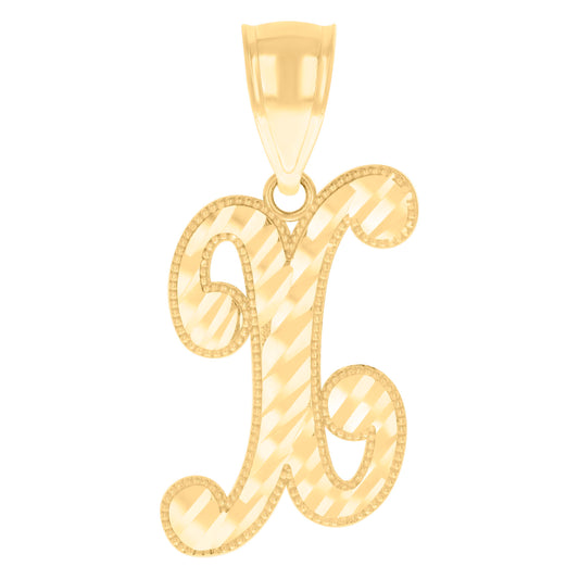 14Kt Gold Initial Pendent X