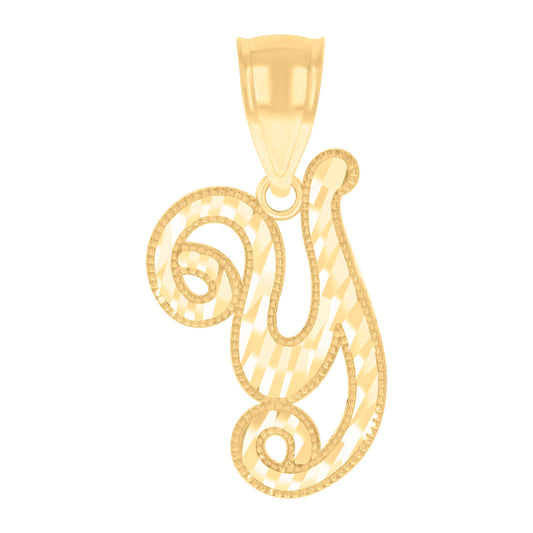 14Kt Gold Initial Pendent Y