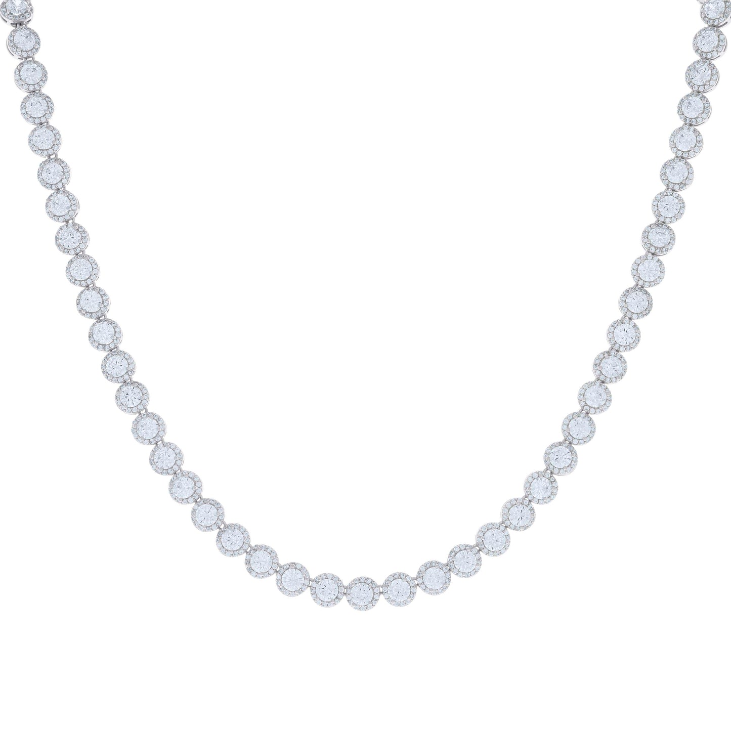 925 Sterling Silver Cz Necklace 16"