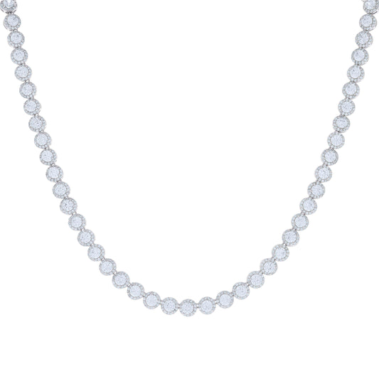925 Sterling Silver Cz Necklace 16"