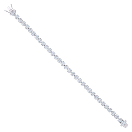 925 Sterling Silver Cz Bracelet 7"