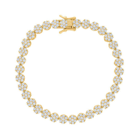 925 Sterling Silver Cz Bracelet 7"