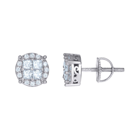 925 Silver Earrings With Moissanite Stones Ctw 1.4