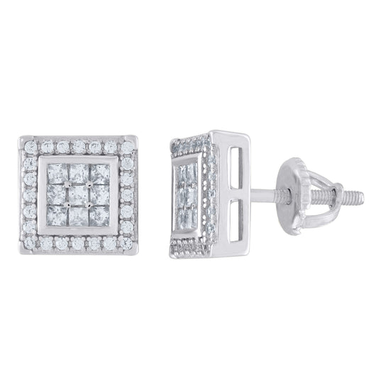 925 Sterling Silver 0.62Ctw Moissanite Earrings