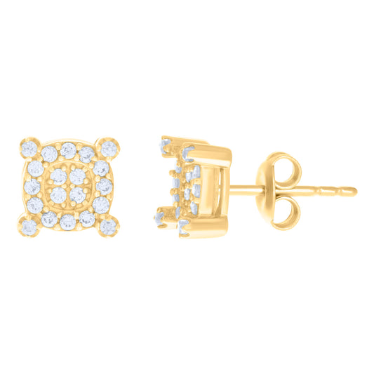 10Kt Gold Cz Earrings 7.9mm