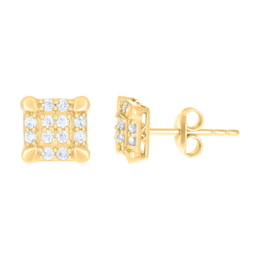 10Kt Gold Cz Earrings 6.5mm