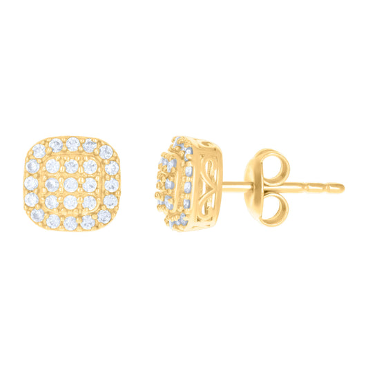 10Kt Gold Cz Earrings 7.7mm
