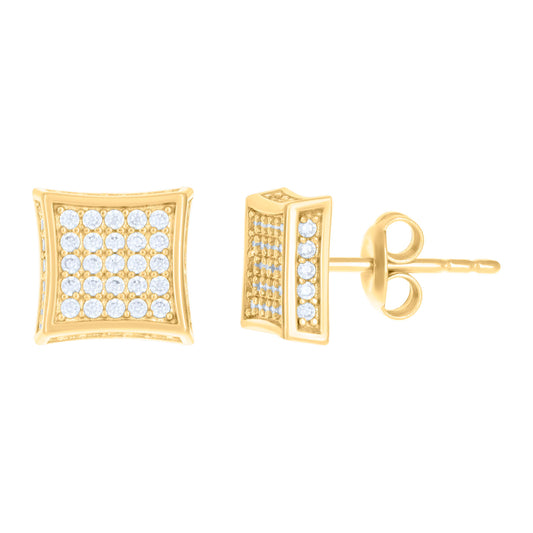 10Kt Gold Cz Earrings 8mm