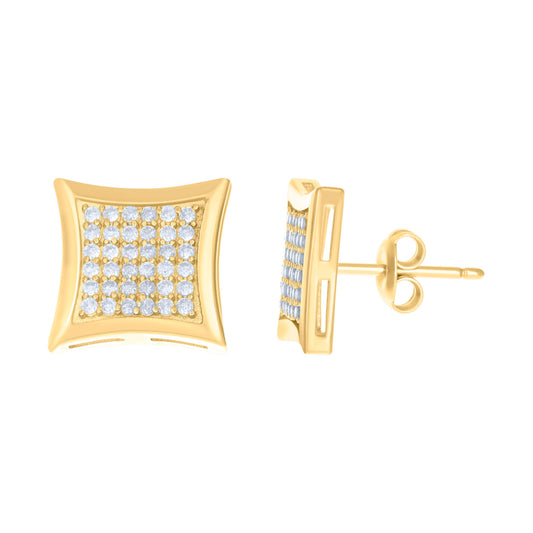 10Kt Gold Cz Earrings 10.4mm