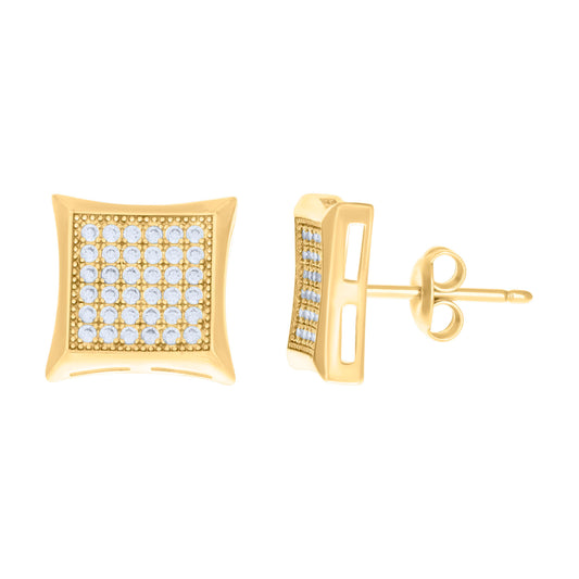 10Kt Gold Cz Earrings 10mm