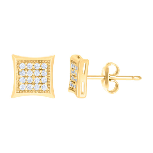 10Kt Gold Cz Earrings 6.75mm