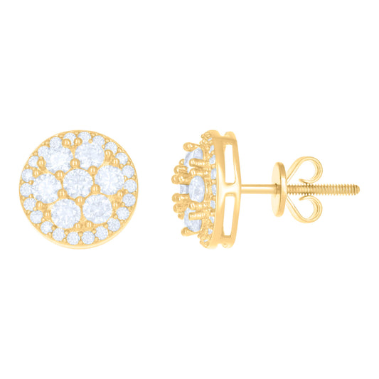 10kt Yellow Gold Womens Moissanite 2.644ct Fashion Stud Earrings
