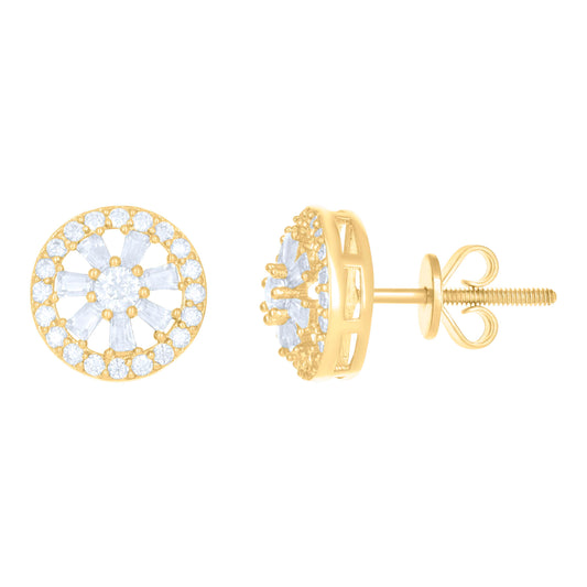 10kt Yellow Gold Womens Moissanite 1.106ct Fashion Stud Earrings