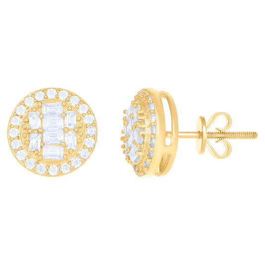 10kt Yellow Gold Womens Moissanite 1.12ct Fashion Stud Earrings