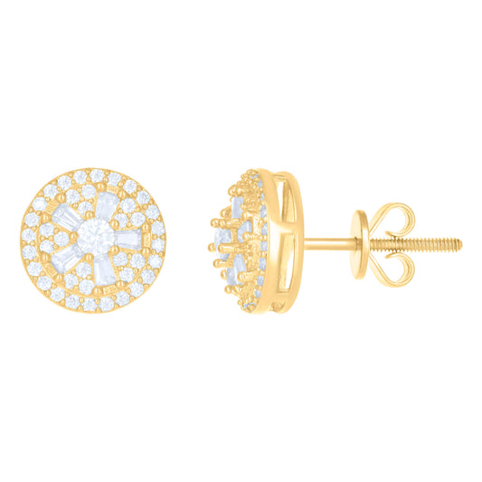 10kt Yellow Gold Womens Moissanite 1.026ct Fashion Stud Earrings