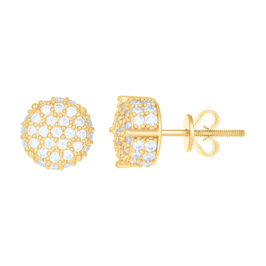 10kt Yellow Gold Womens Moissanite 0.64ct Fashion Stud Earrings