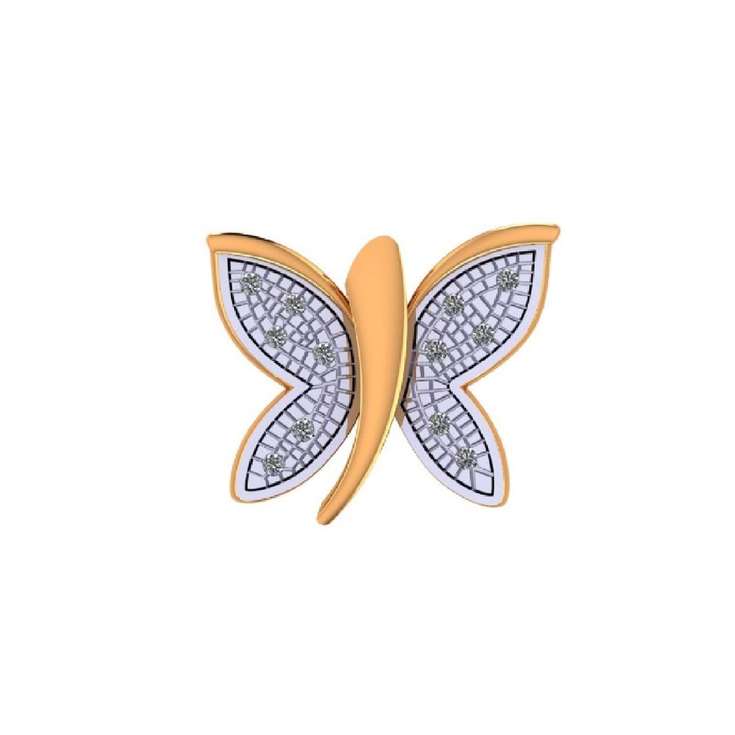925 SS 0.05CT D-LADIES PENDANT "BUTTERFLY"